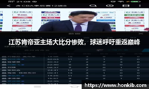 江苏肯帝亚主场大比分惨败，球迷呼吁重返巅峰