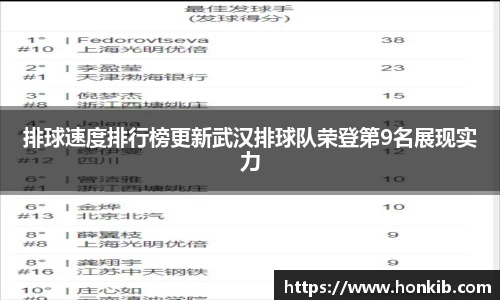 排球速度排行榜更新武汉排球队荣登第9名展现实力